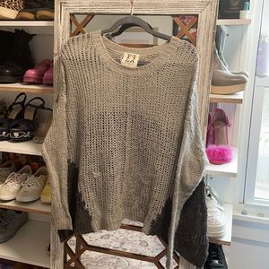 PPLA Two Tone Grey ScoopNeck Sweater